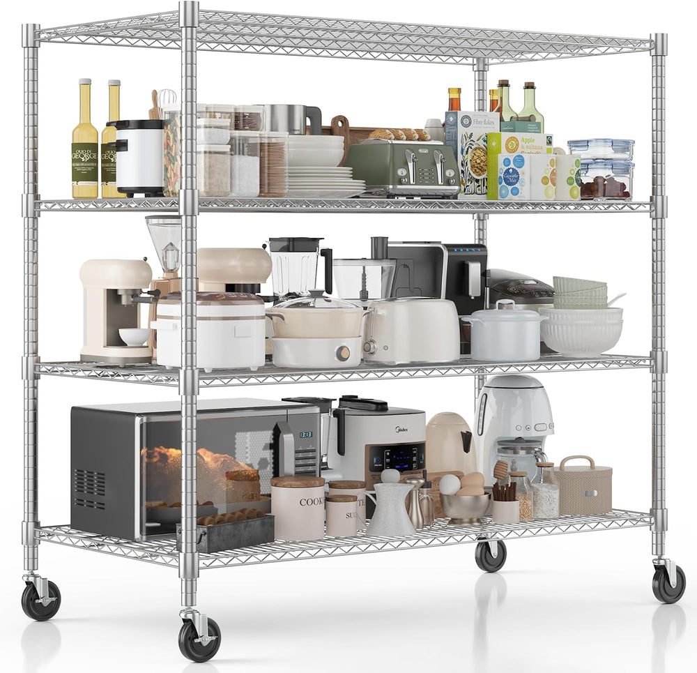 Homdox Heavy Duty Metal Shelves for Storage, 4 Tier Storage Racks and Shelvin...
