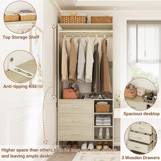 Aheaplus 2.5FT Closet System