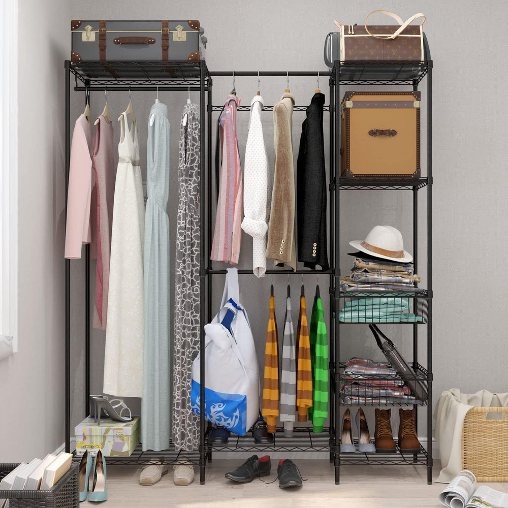 Xiofio 6 Tiers Heavy Duty Garment Rack,Metal Clothing Rack,Clothing Storage R...