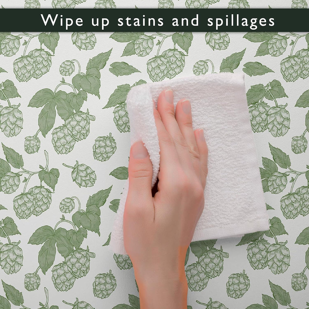 The Master Herbalist UNSCENTED & Wipe Clean Drawer Liners with a Green Ho...