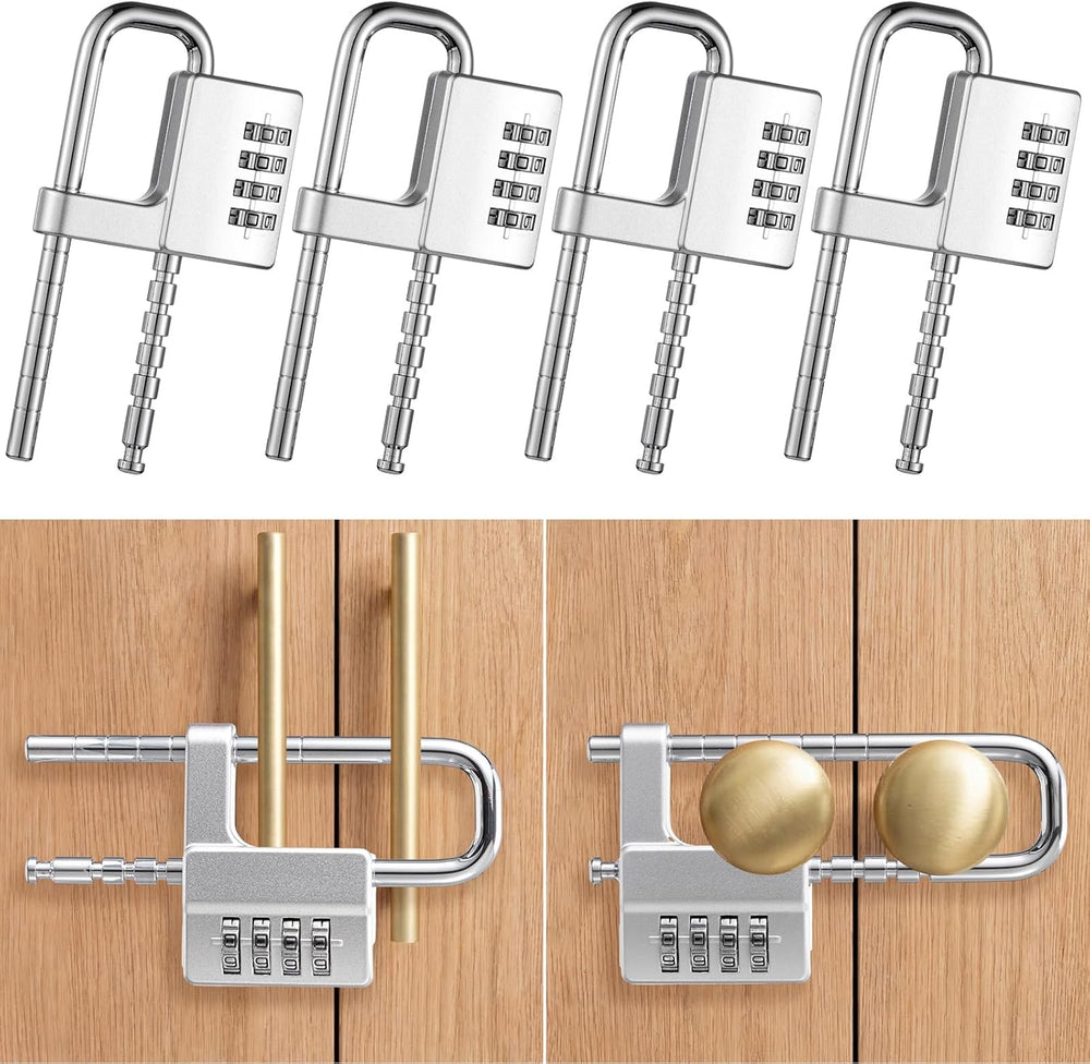 Gisafai 4 Pcs 4 Digit Combination Cabinet Locks, U Shaped 2.51" x 4.6&qu...