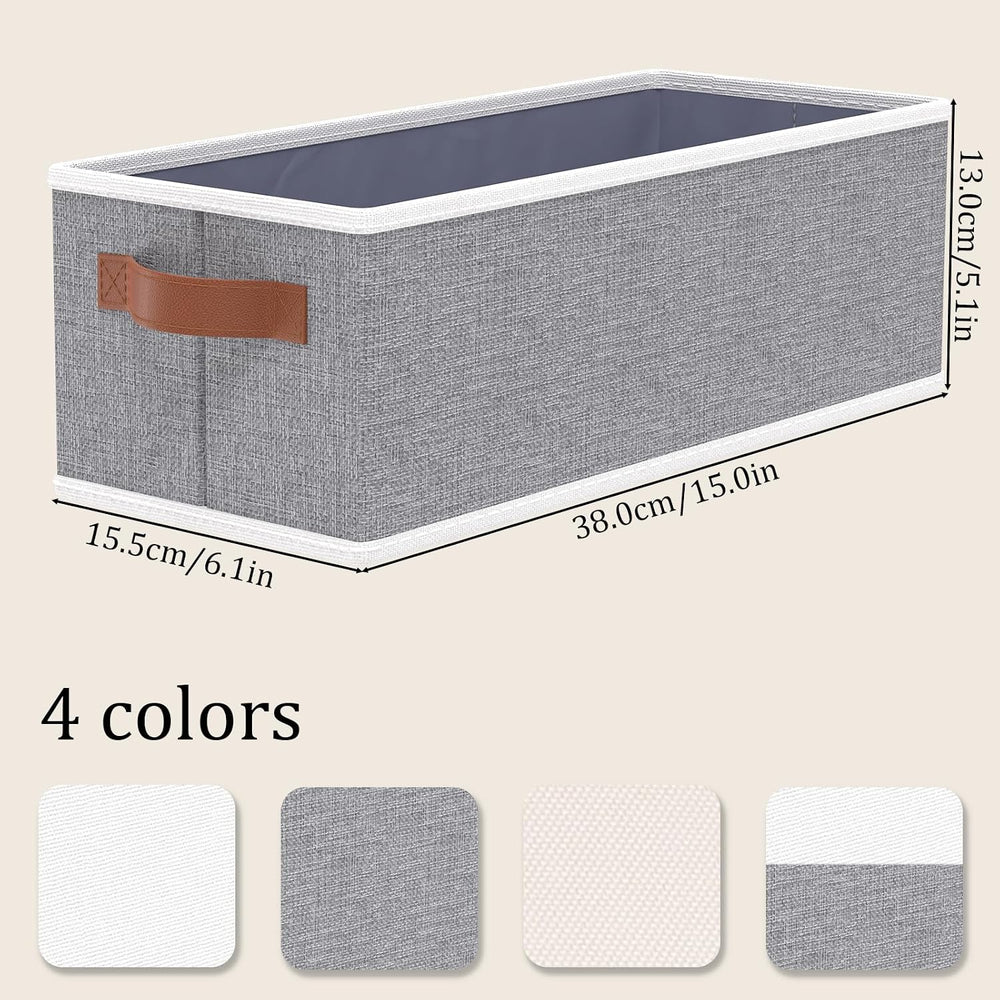 OUTBROS 6 Pack Storage Bins, Drawer Organizers, Grey,15x6.1x5.1 inch