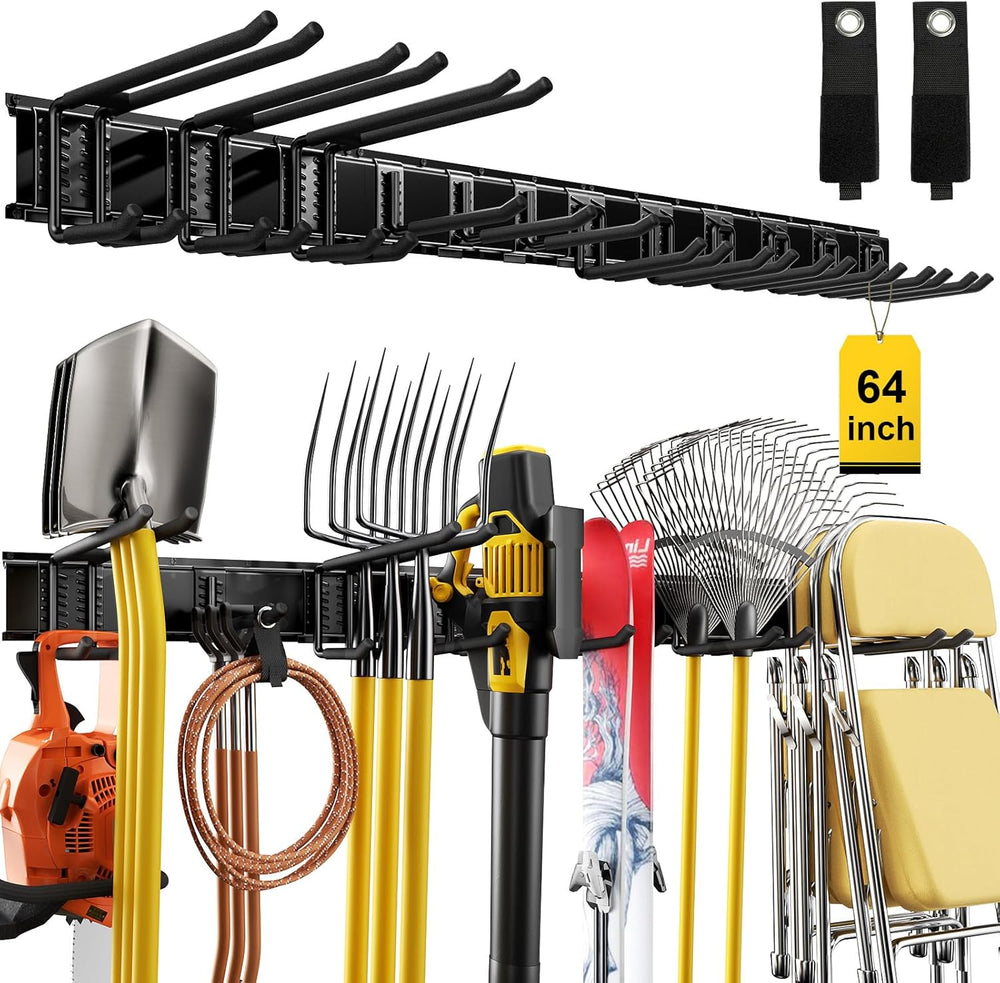 64" Garage Wall Tool Organizer, 900 Lbs Heavy Duty Steel Garden Tool Sto...