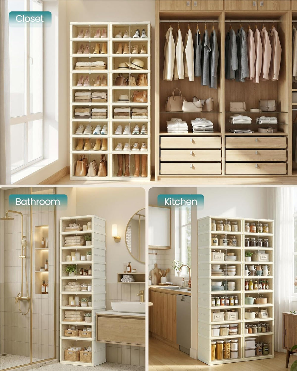 SONGMICS Foldable Shoe Storage Organizer, 9-Tier for 18 Pairs