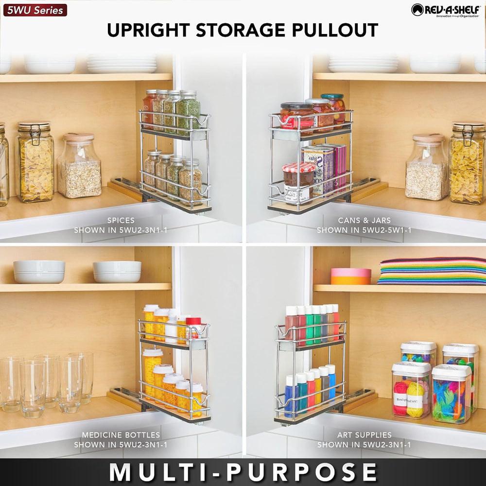 Rev-A-Shelf Narrow 5"W Pullout Single Organizer for Cabinets