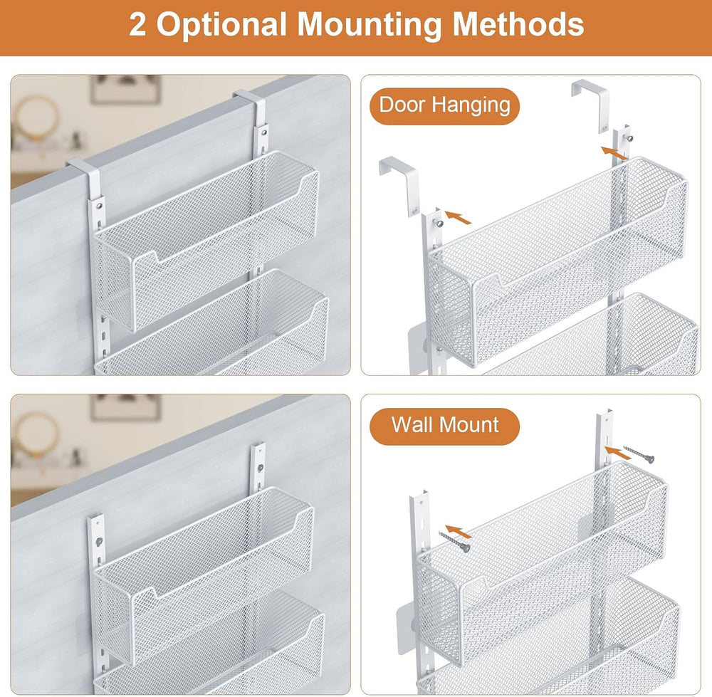 VyGrow Over The Door Organizer, Metal Door Organizer Hanging with 5 Adjustabl...