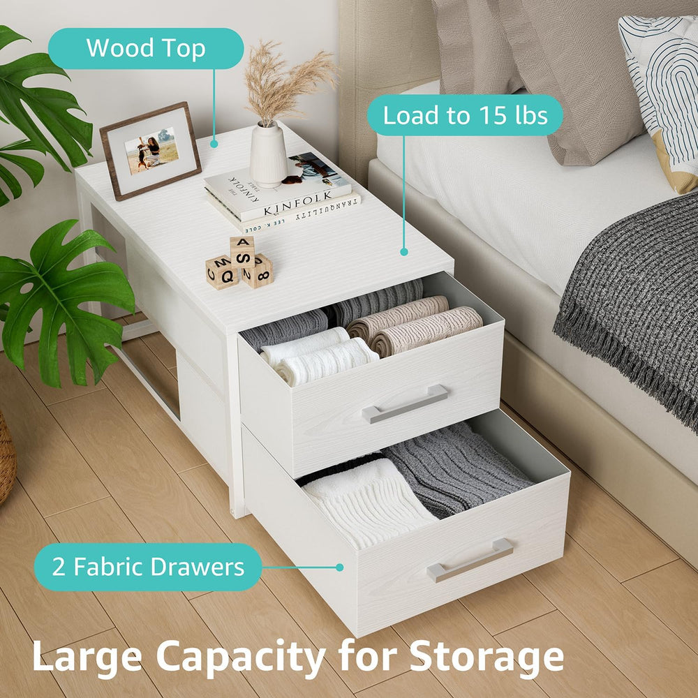 BOLUO Stackable Storage Drawers Narrow Closet Organizers and Storage Fabric W...