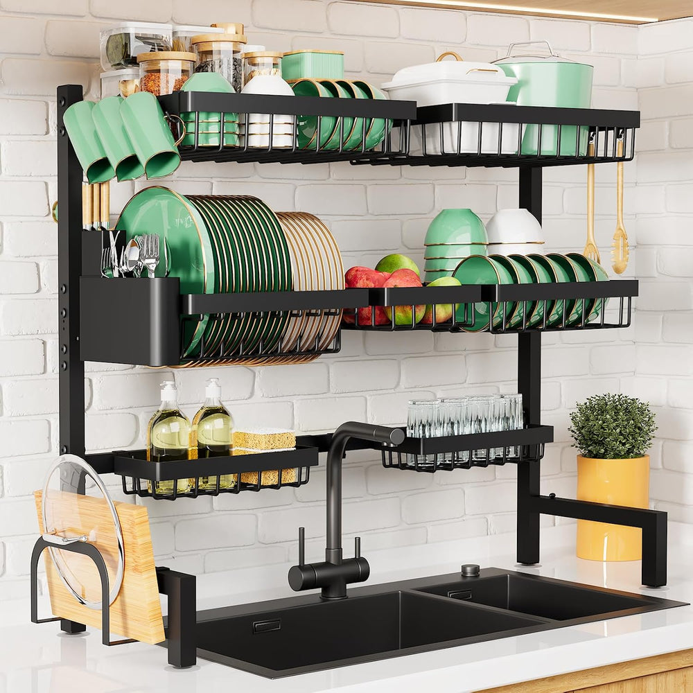 Kitsure Adjustable Over The Sink Dish Drying Rack, 31.5" -39.4" x 3...