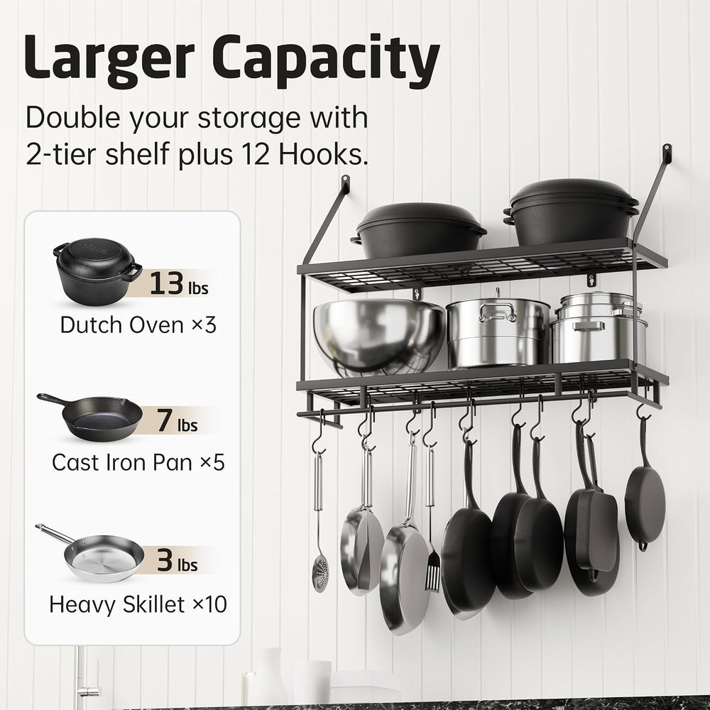 KES 30-Inch Kitchen Pot Rack - Mounted Hanging Rack for Kitchen Storage and O...