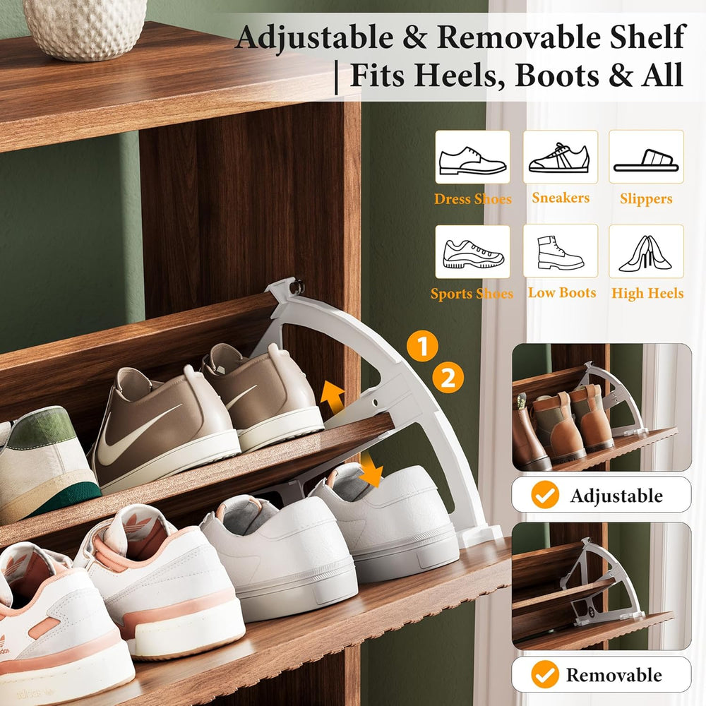 Nicetree Shoe Storage Cabinet for Entryway - 4 Flip Drawers Shoe Cabinet with...