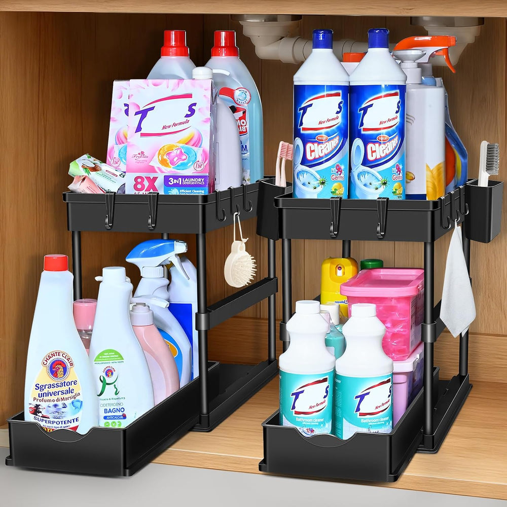 JPart Under Sink Organizer, Kitchen Organizers and Storage, 2-Tier Bathroom C...