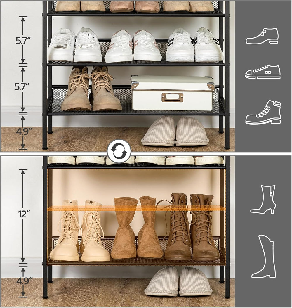 HOOBRO Shoe Rack for Entryway, 5-Tier Shoe Organizer with Adjustable Mesh She...