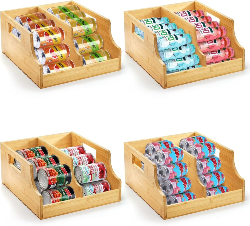 Yesland Bamboo Soda Can Organizers, Can Holder and Drink Dispenser for Kitche...