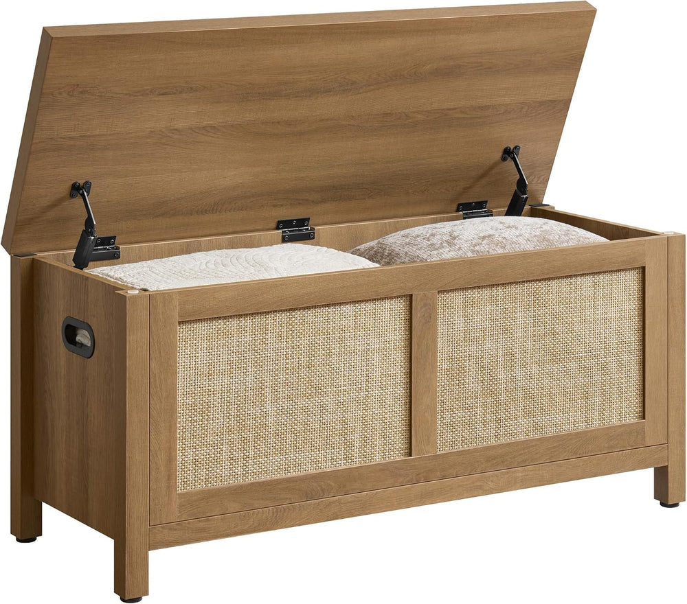 SICOTAS Rattan Storage Chest 39.4" Storage Bench for Bedroom