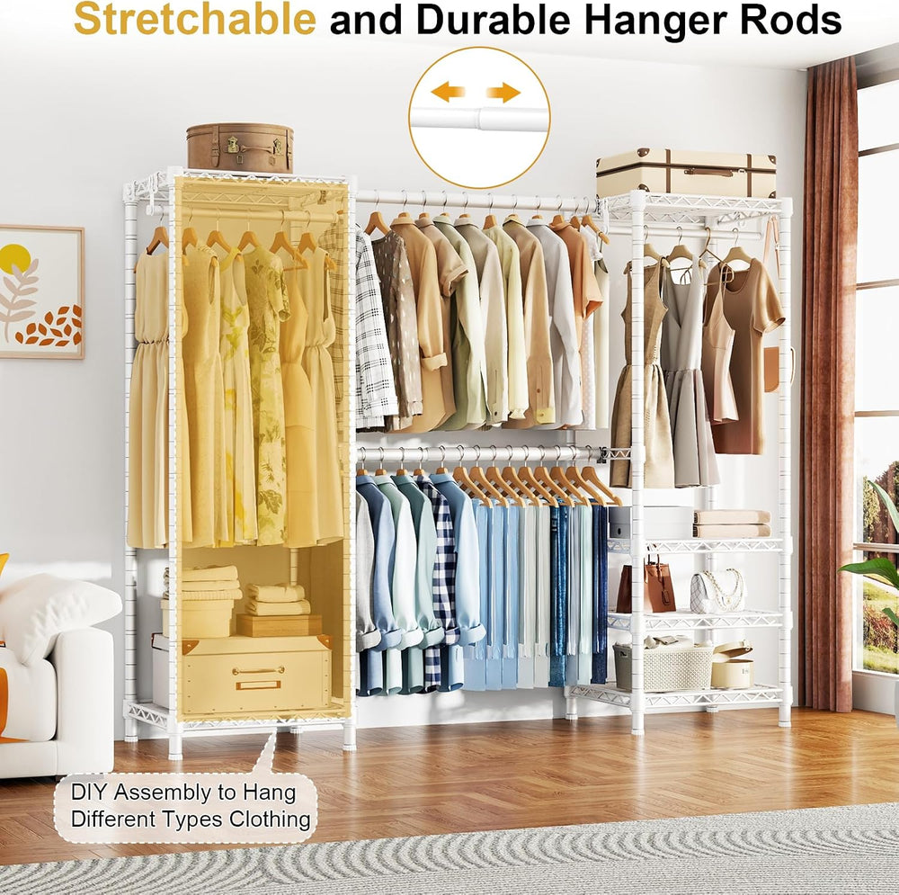 Ulif E7 Heavy Duty Garment Rack, Metal Clothing Racks for Hanging Clothes
