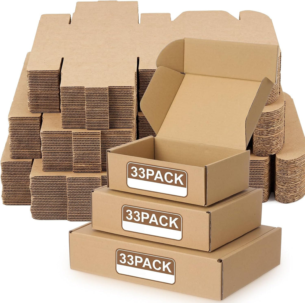 Qilery 100 Pcs Small Shipping Boxes Assorted Sizes, 6x4x2", 7x5x2",...