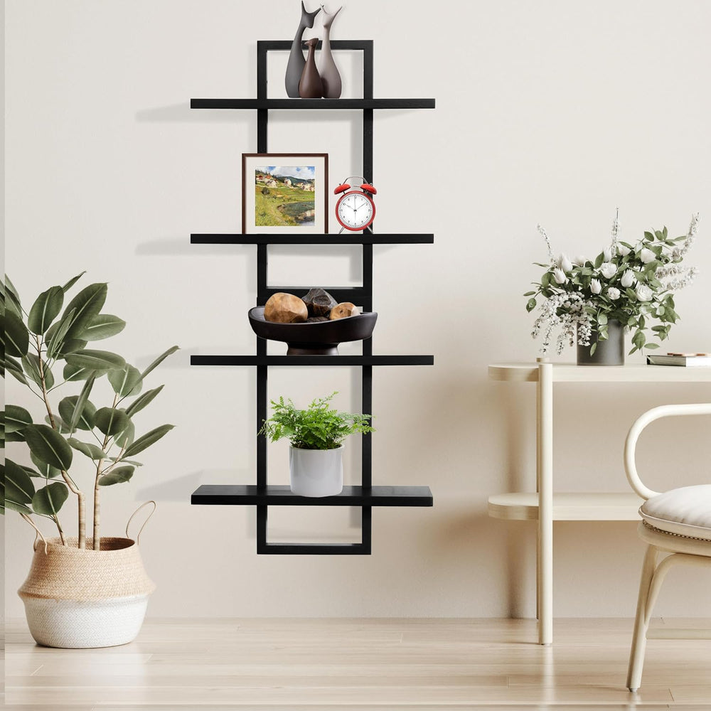 Floating Shelves for Wall,Decorative Wall Shelves Black,Plants Shelf Framed
