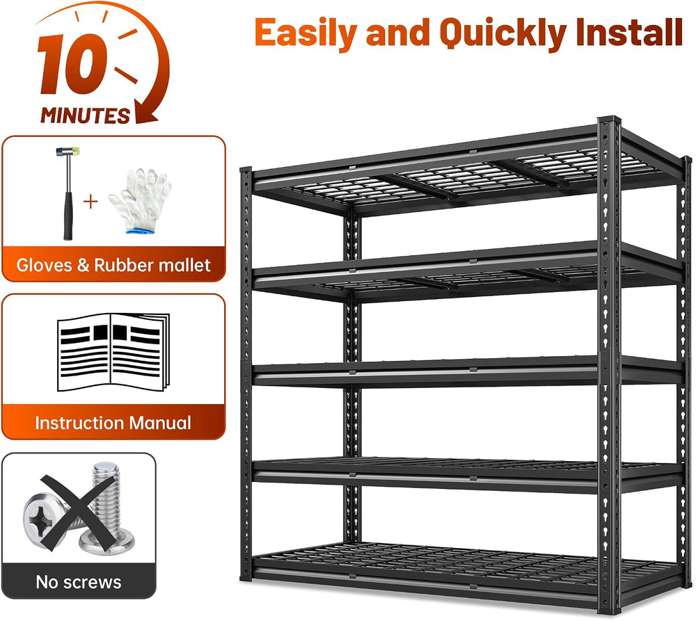 REIBII 48‘’W Garage Shelving,Adjustable Reinforcing Wire Mesh for Basement (P...