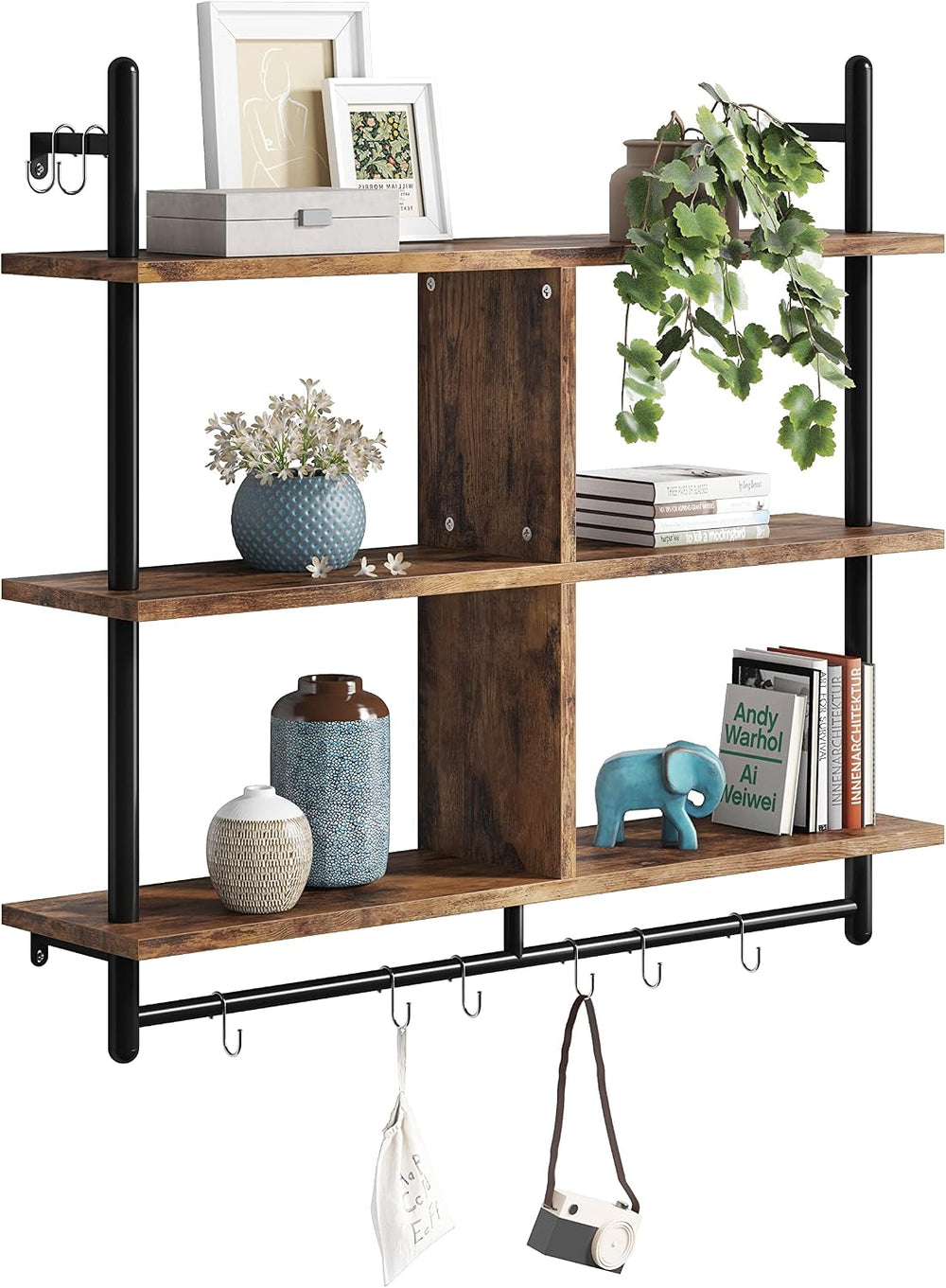 Bestier 41.5" Floating Shelves for Wall 3 Tier Kitchen Shelves Wall Moun...