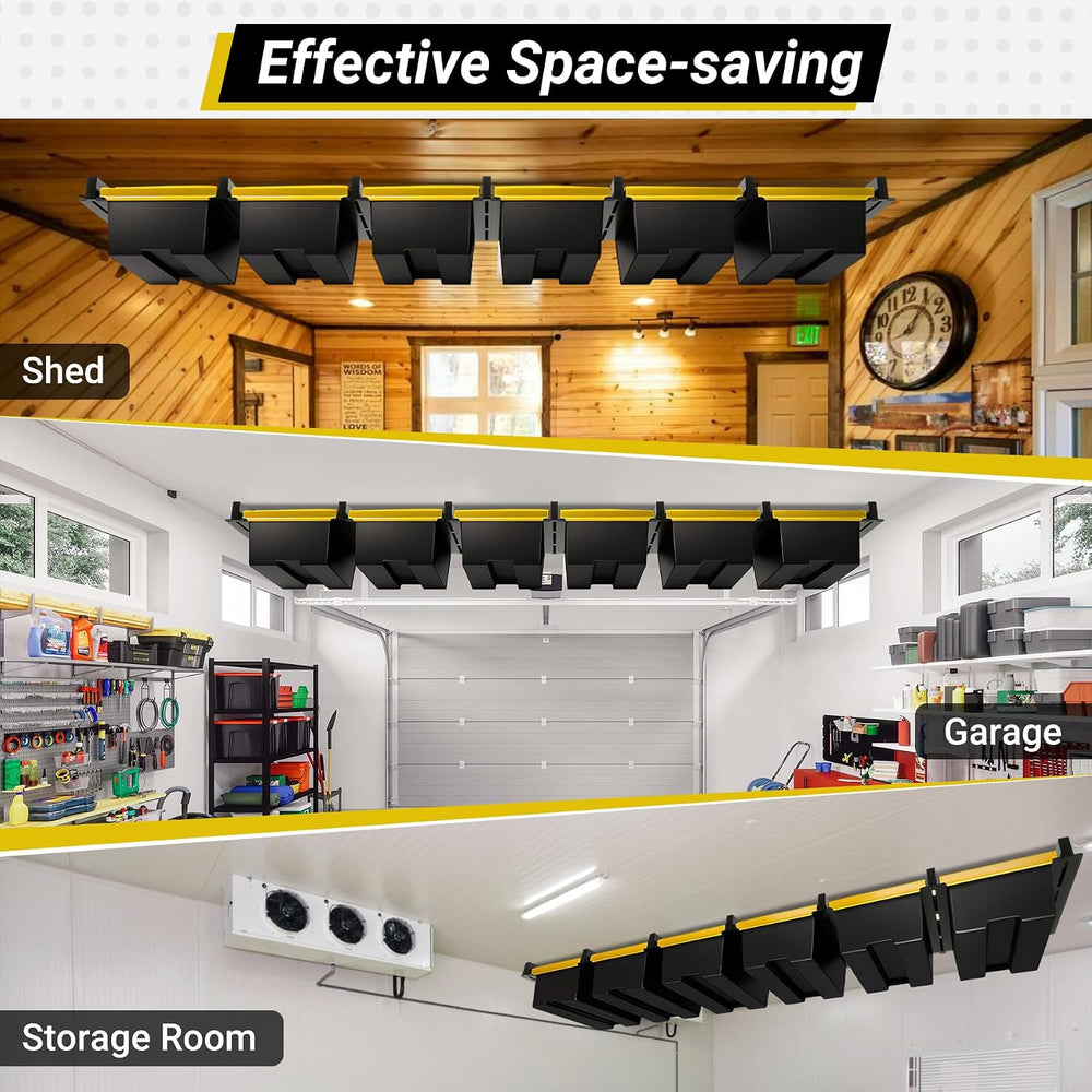 6-bin Overhead Garage Storage Rack, Ceiling Storage Racks