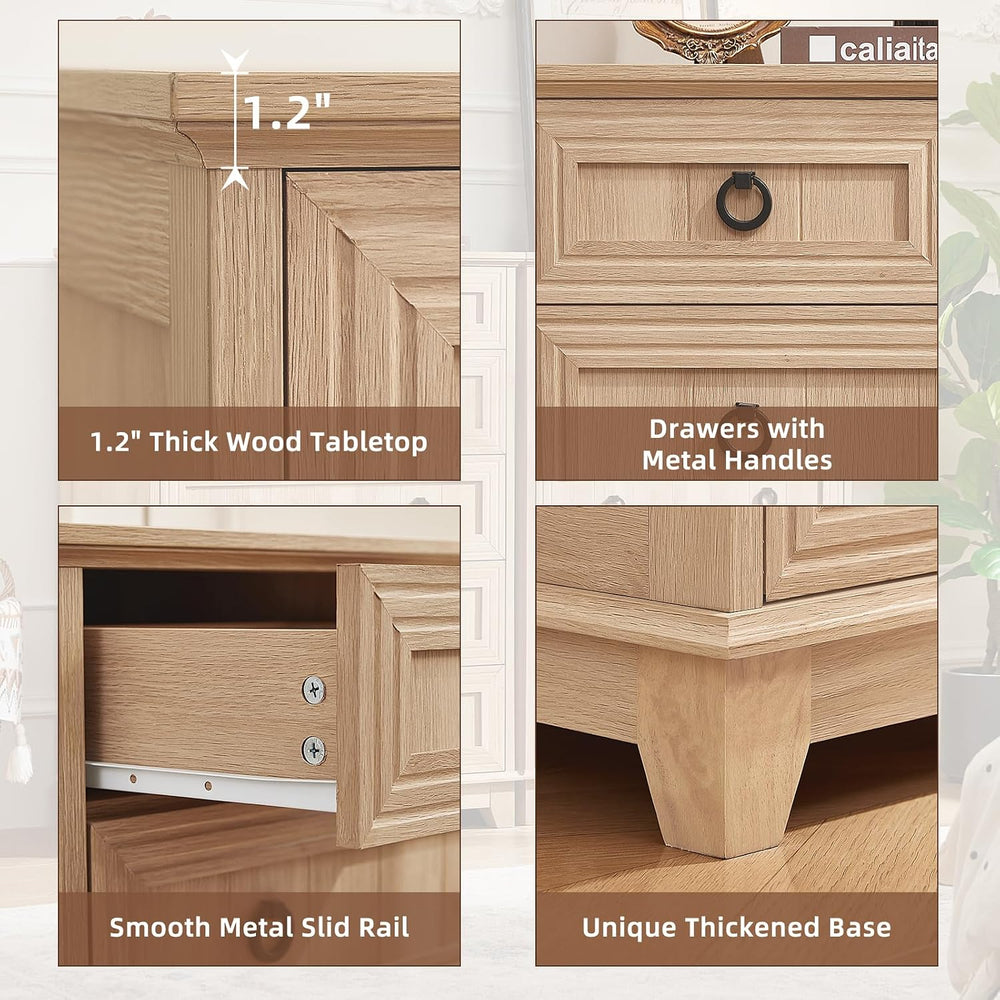 Joaxswe Farmhouse 6 Drawer Dresser for Bedroom, 41" Tall Chest of Drawers