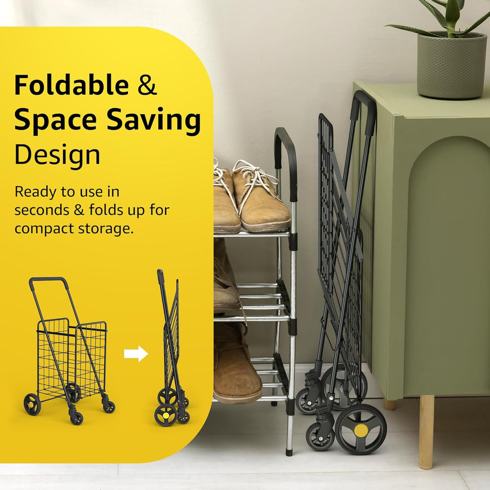 Our Modern Space Shopping Cart & 360° Swivel Wheels | Foldable Collapsibl...