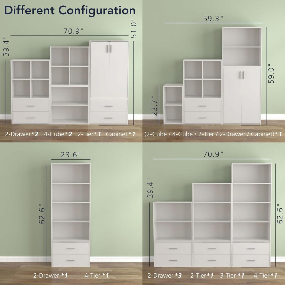 Homes: Inside + Out Apexa 2-Drawer Wooden Stackable Storage Drawers, Small Fo...