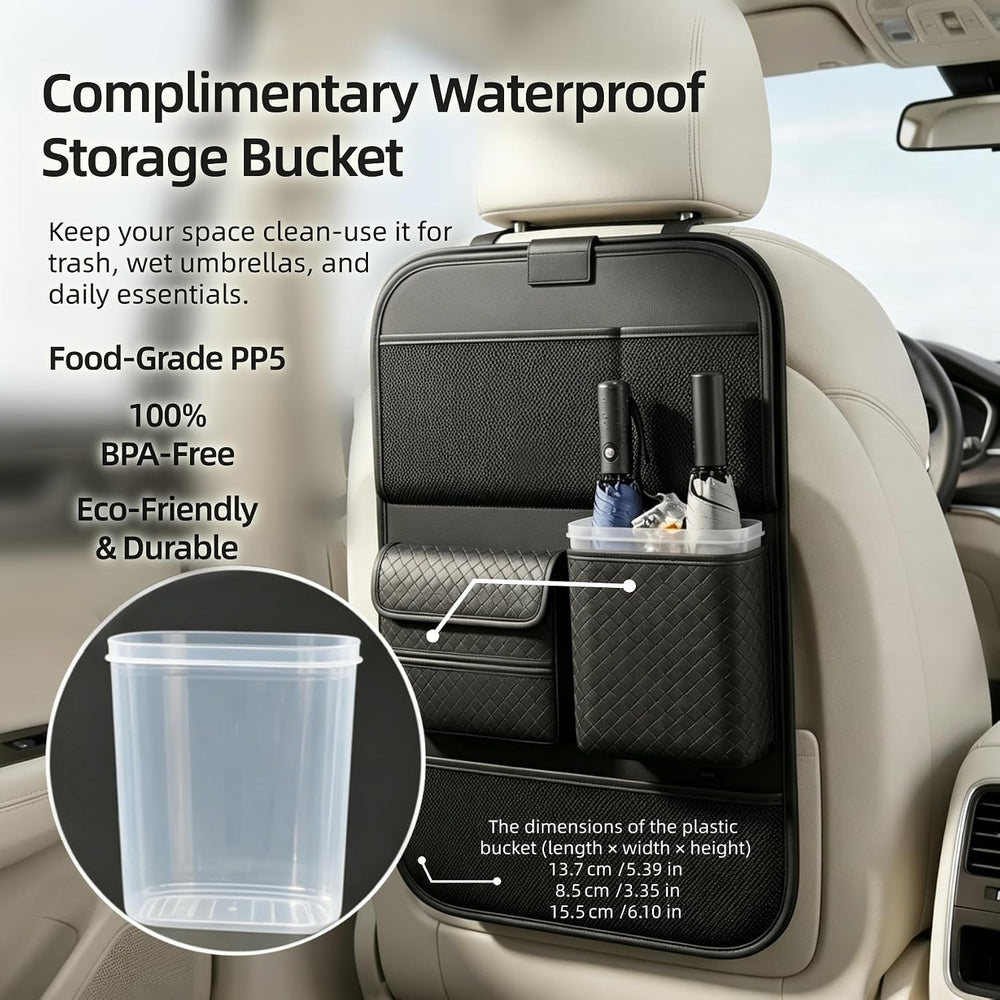 Car Seat Back Organizer with Foldable Tray, Tablet Holder & Pockets