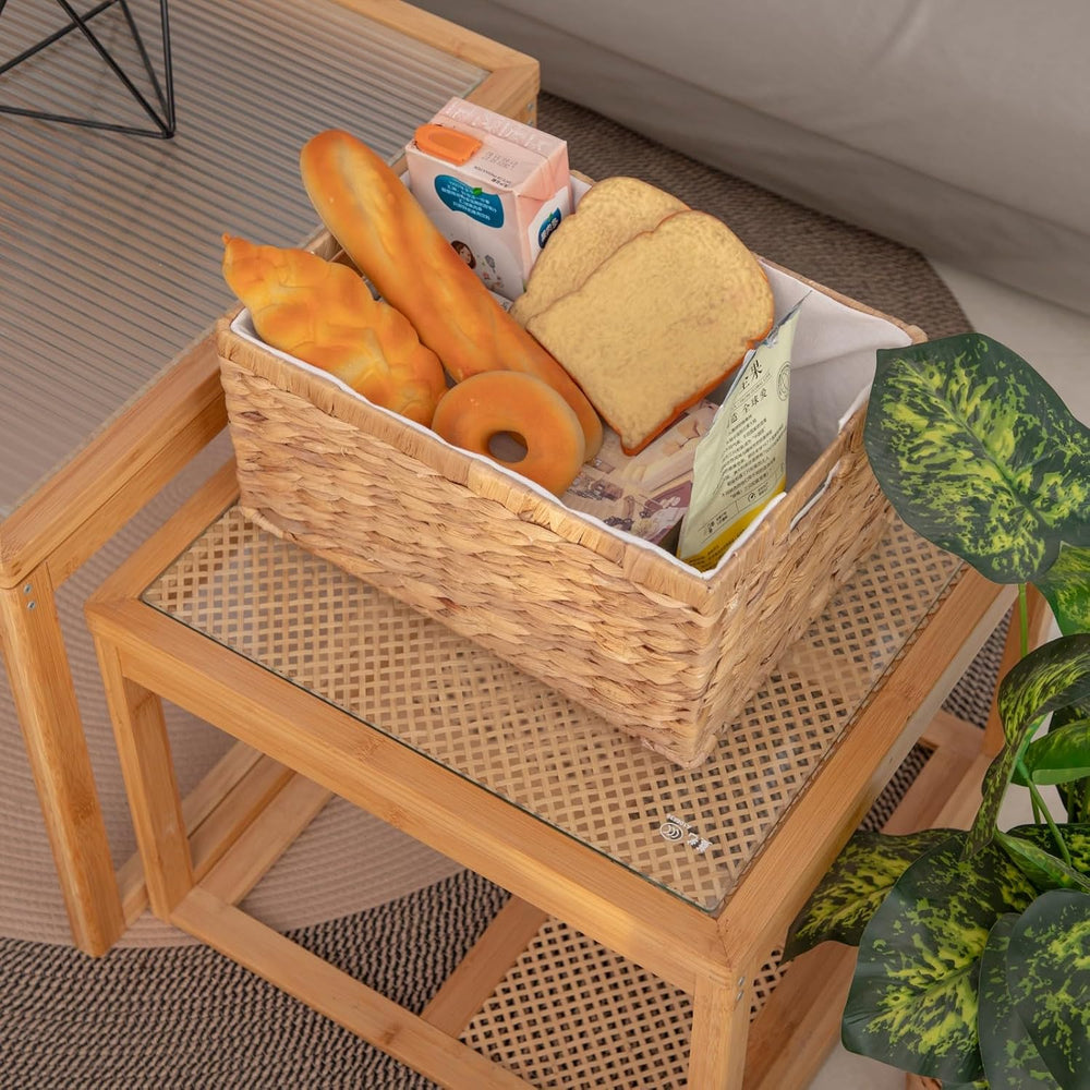 Water Hyacinth Storage Basket for Organizing,Large Wicker Basket Rectangular ...