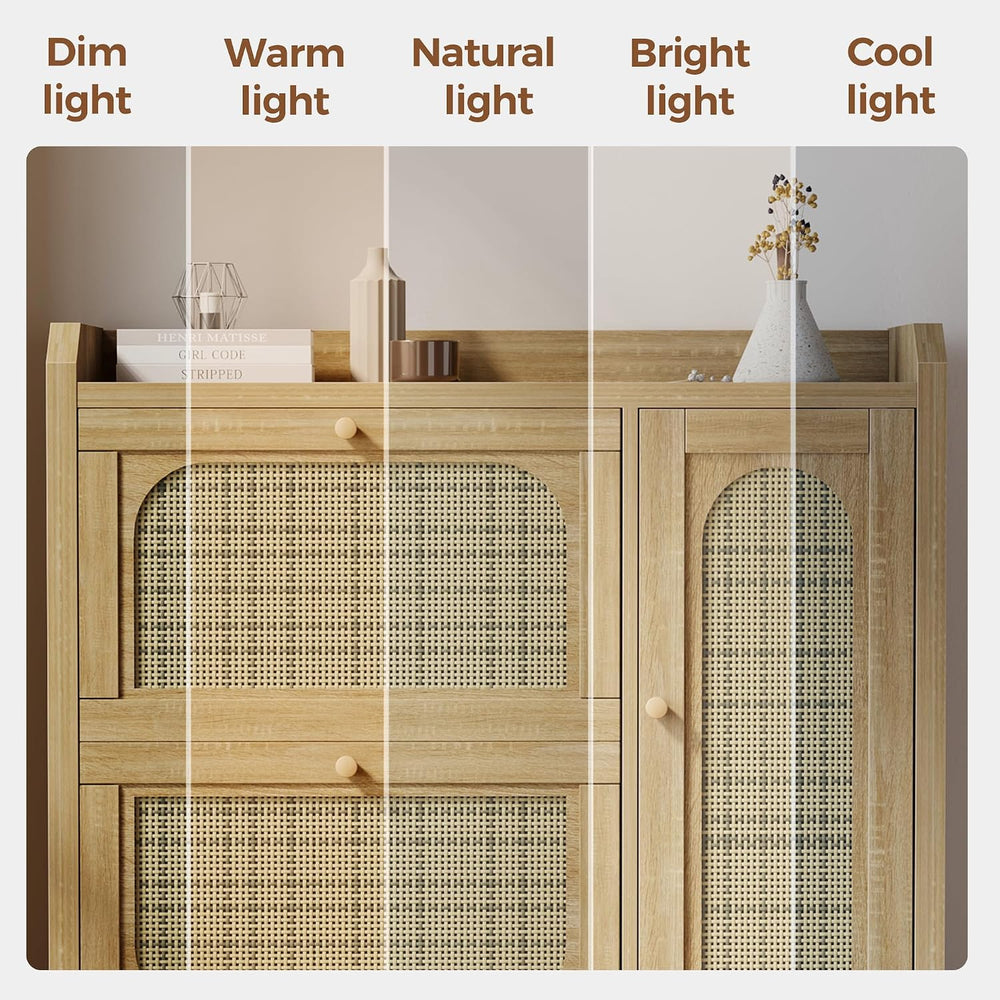 Mericonia Shoe Cabinet Storage for Entryway with 2 Flip Drawers(3-Tier), Ratt...