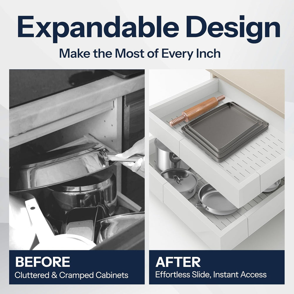 Heavy Duty Single Pull Out Cabinet Organizer for Kitchen Drawer or Shelf – Ex...