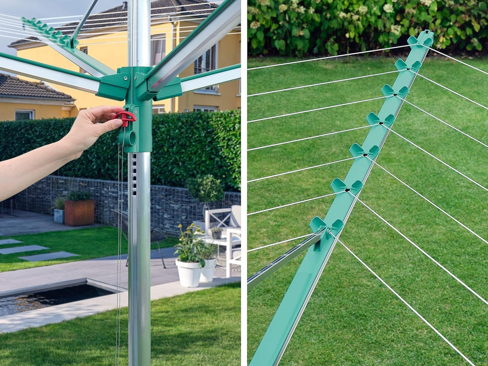 Leifheit Linomatic 400 Easy Dryer 40 m Rotary Washing Line, Retractable Rotar...