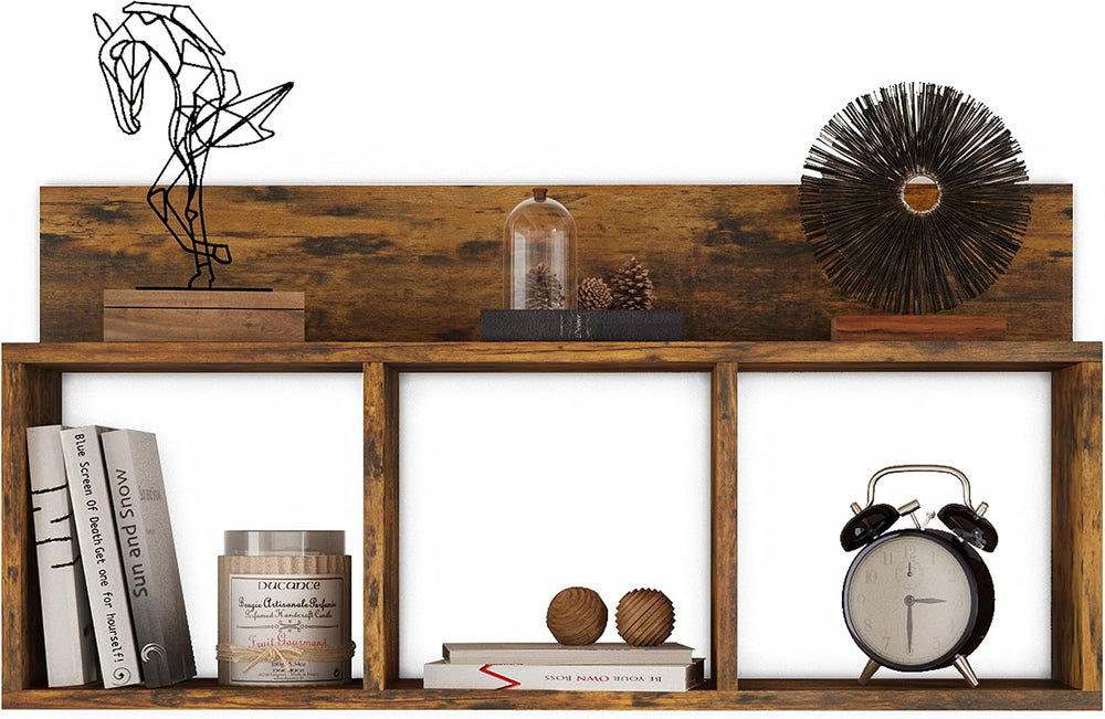 Danya B. Modern 3 Cube Floating Wall Shelf with Display Ledge - Easy to Hang ...