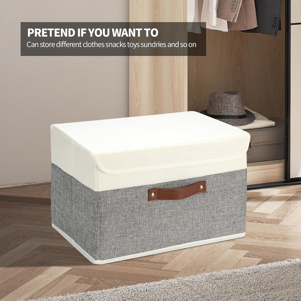 SAMORADREA 8 Pack Storage Bins Foldable Storage Boxes Fabric Storage Box with...