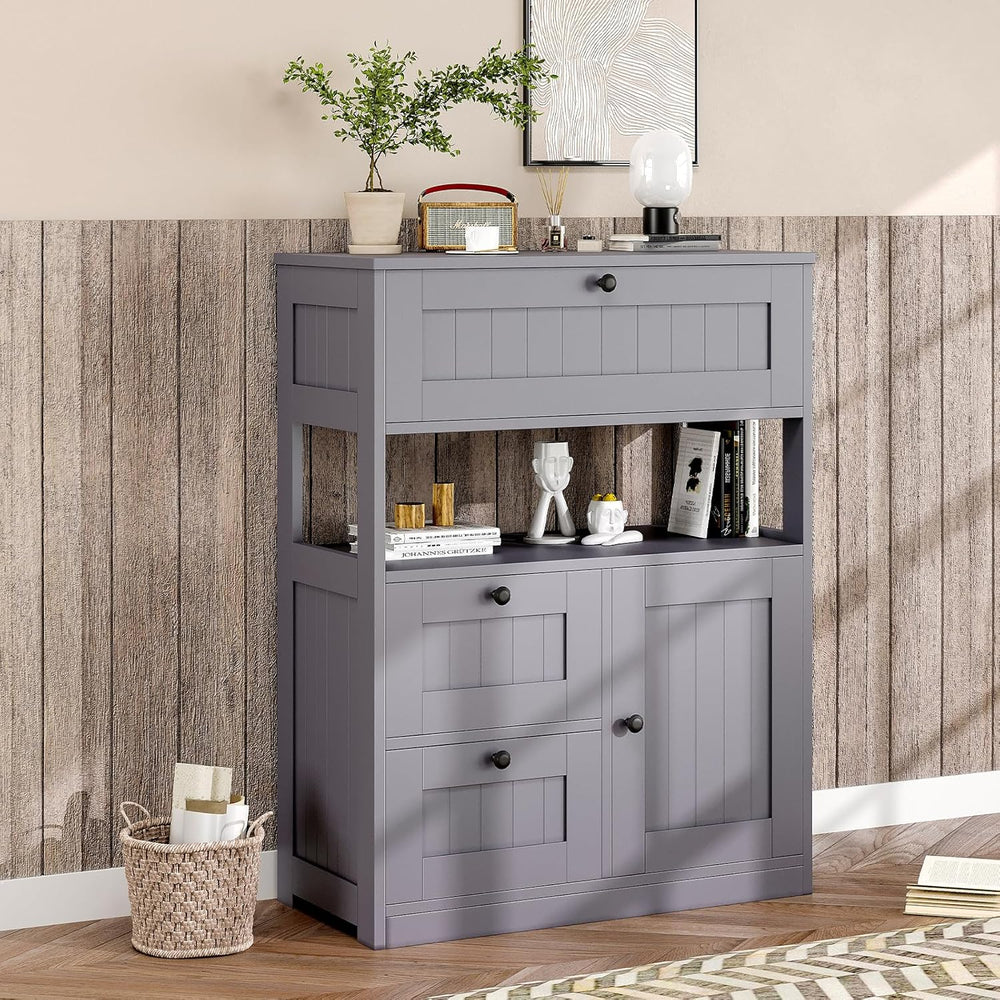 GRUSIGN Bathroom Cabinet, Modern Bathroom Floor Storage Cabinet Organizer wit...