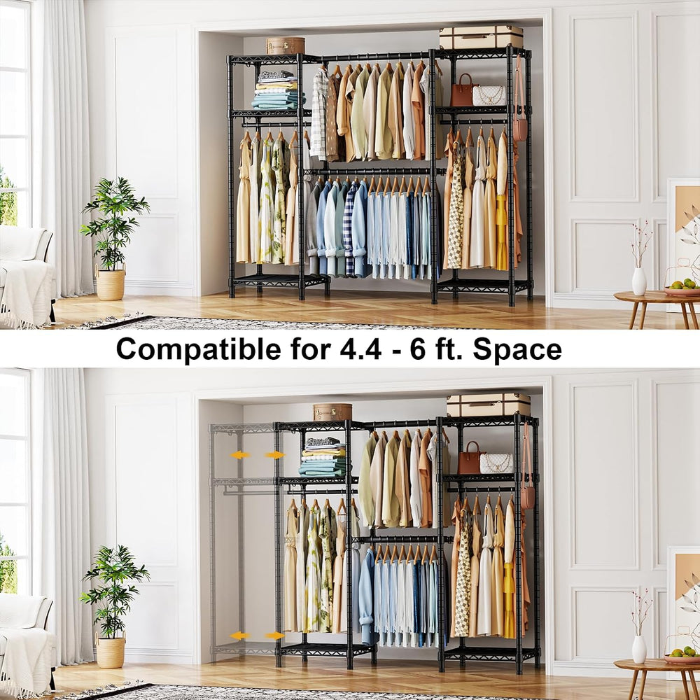 Ulif E7 Garment Rack, Heavy Duty Clothes Storage System with Extendable Rod