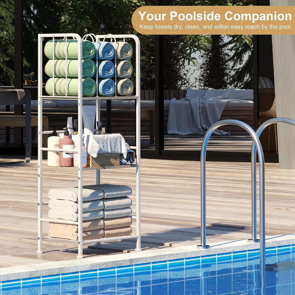3-Tier Freestanding Towel Racks for Bathroom, White Towel Rack Stand