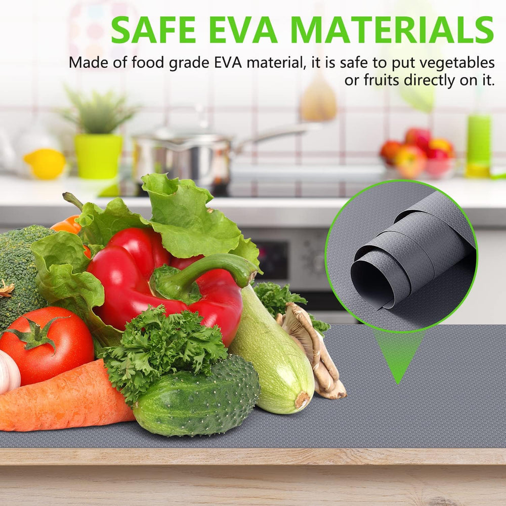 Shelf Liners for Kitchen Cabinets Non Adhensive,Gray 23.6"× 393.7"