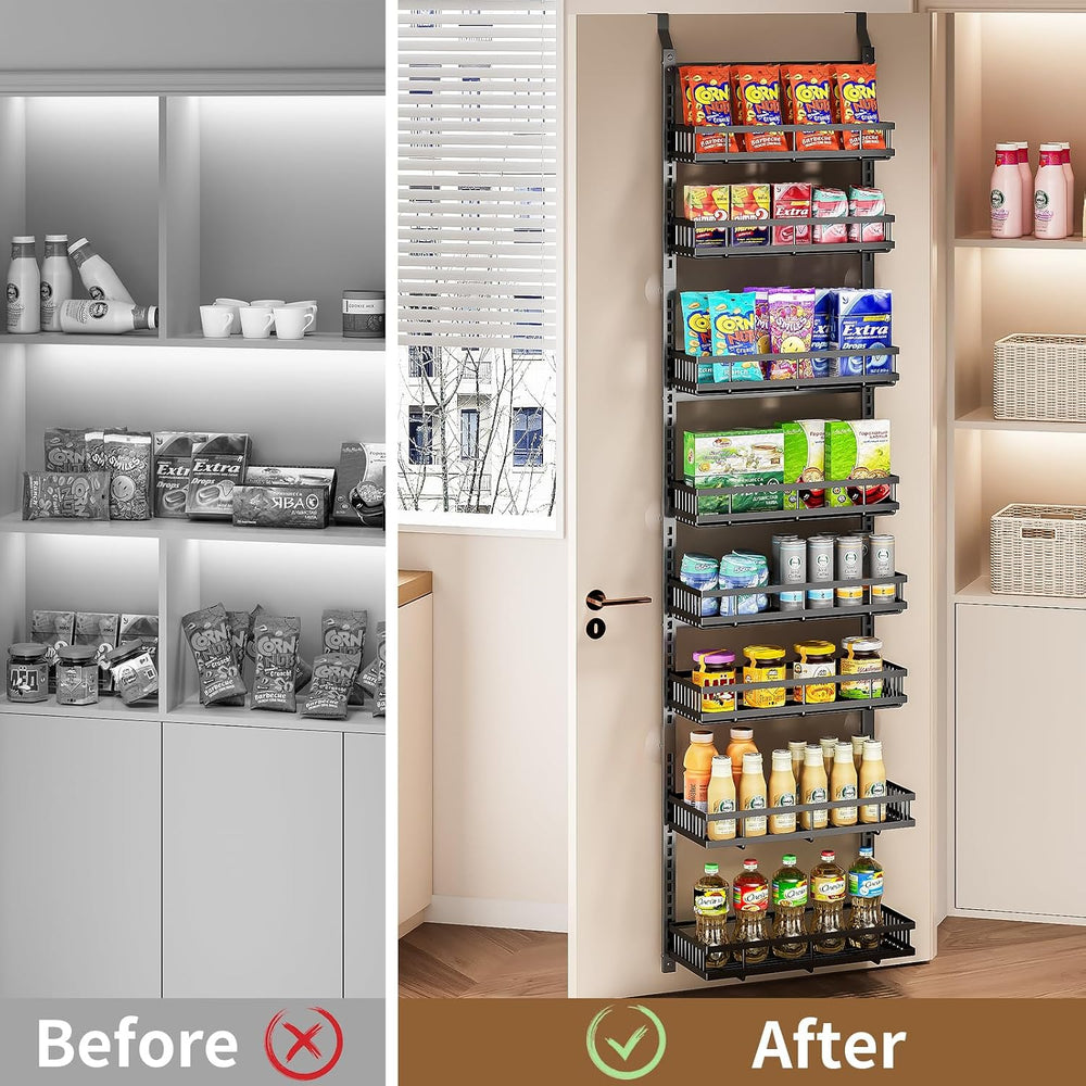 PureBox 8-Tier Over the Door Organizer, Heavy-Duty Metal Hanging Storage Rack...