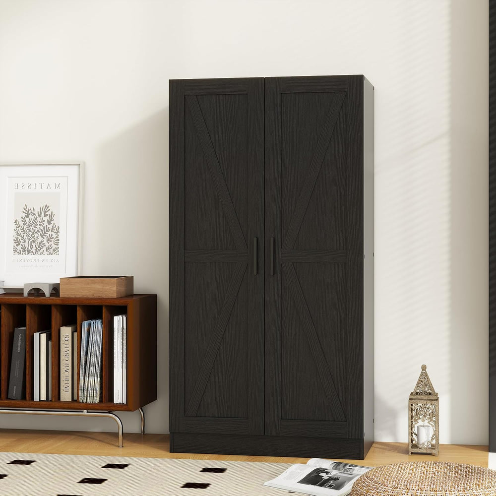 Wooden Storage Cabinet, Collection Food Pantry Narrow Cabinet Free Standing w...