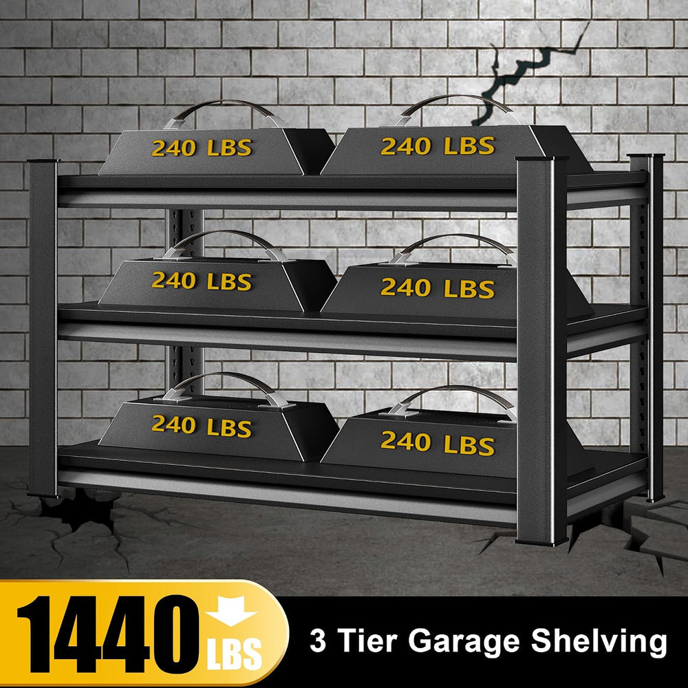 40" W Garage Shelving Heavy Duty, 1440LBS Loads Garage Storage Shelves H...