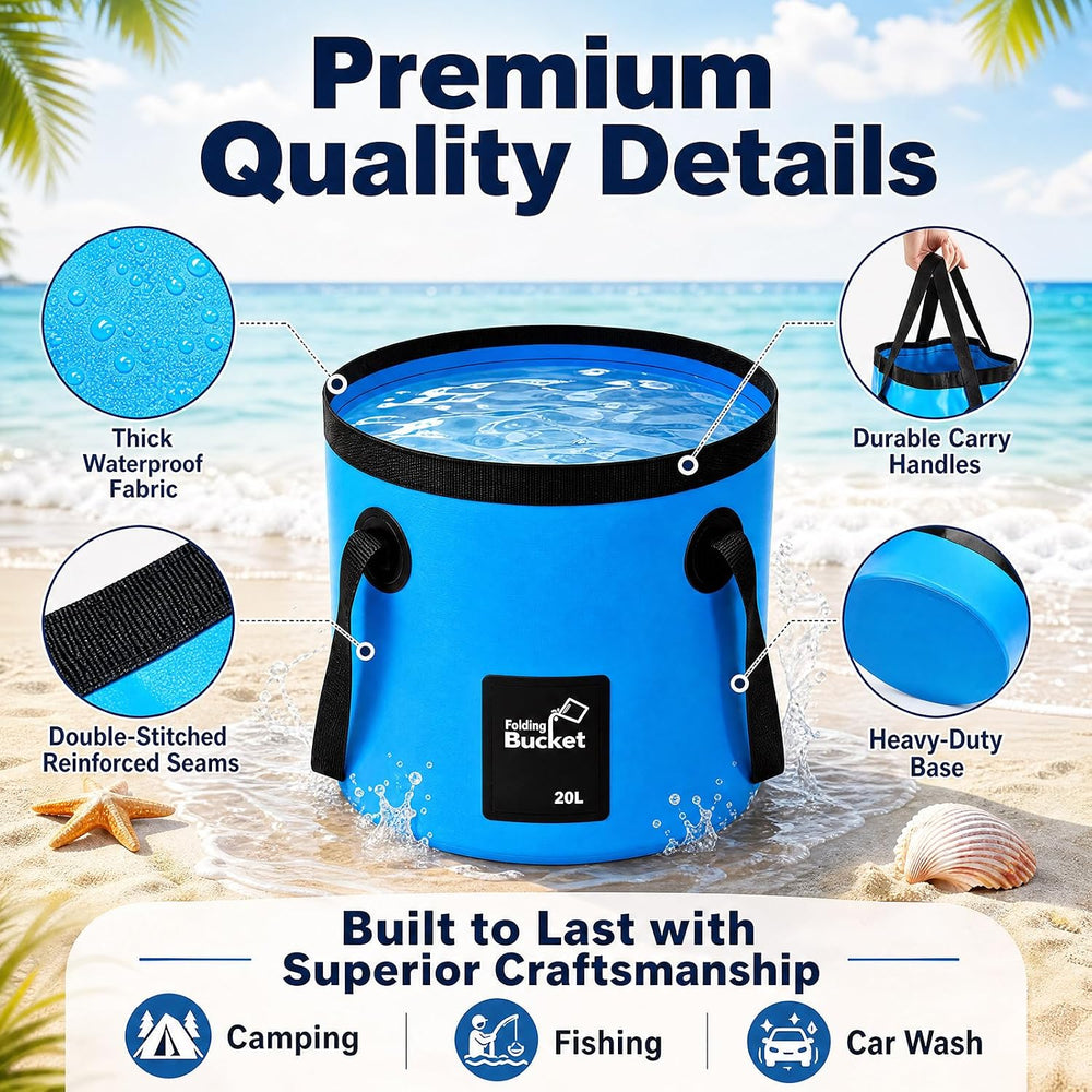 5 Gallon 4 Pack Collapsible Bucket,Blue