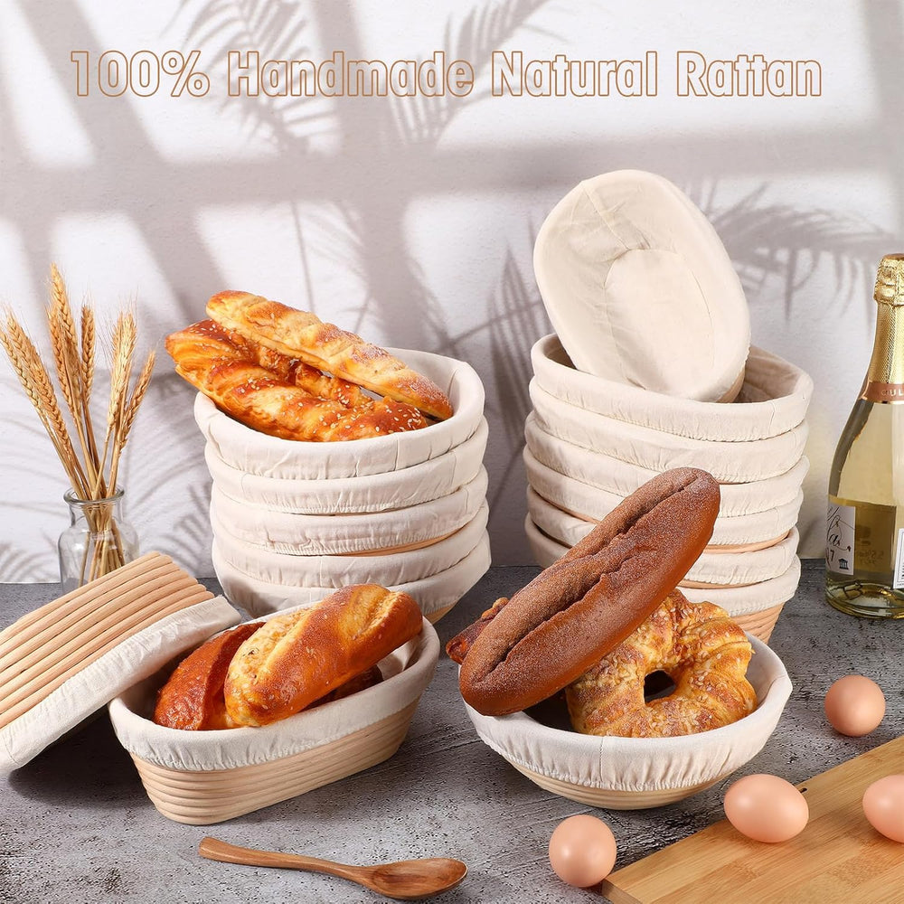 Gejoy 20 Sets Bread Proofing Baskets Bulk Banneton Dough Proofing Bowls Kit w...