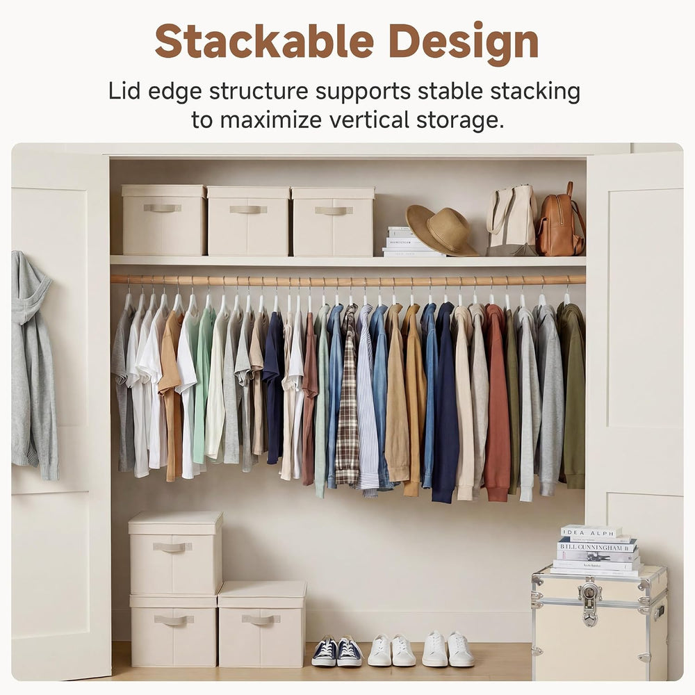 StorageWorks Fabric Storage Bins with Lids, Closet Storage Bins
