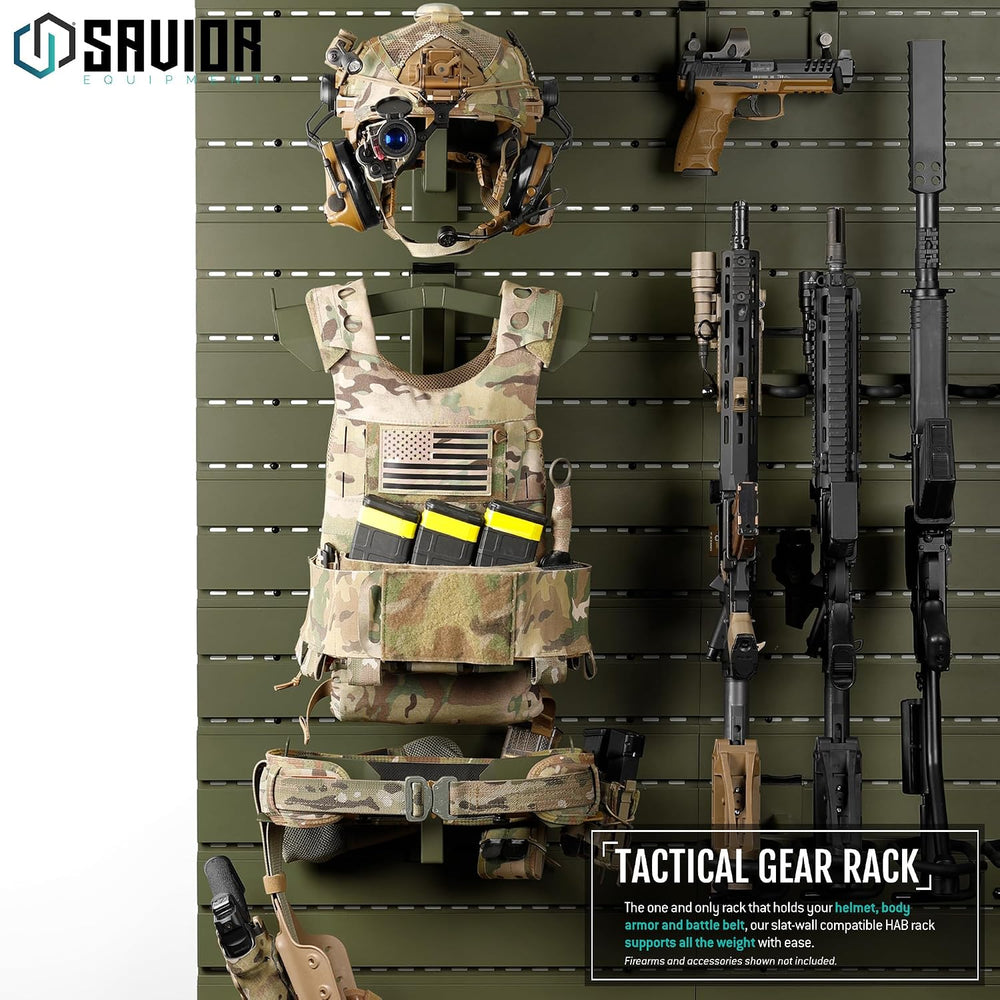 Savior Equipment Wall Rack System H.A.B Attachment Tactical Gear Wall Mount O...