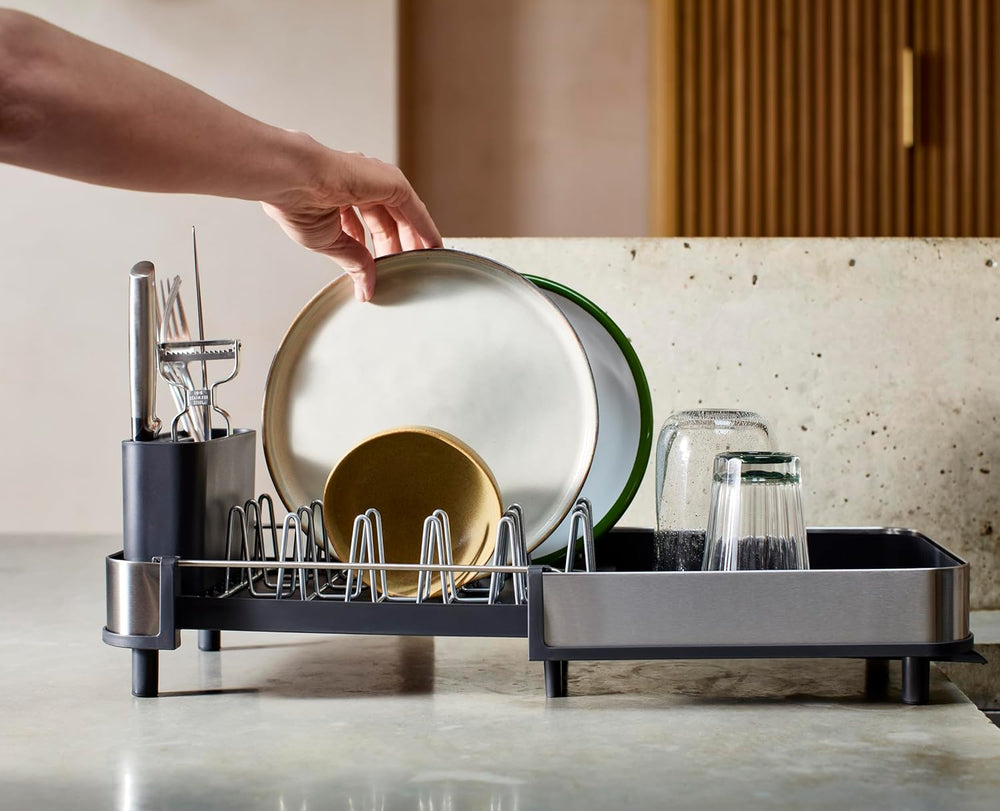 Joseph Joseph Extend Slim Steel Expandable Dish Drying Rack with Removable Cu...