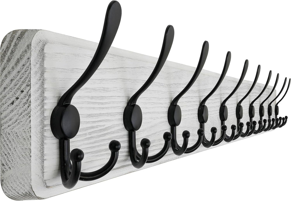 SKOLOO Coat Rack Wall Mounted - 38.3'' Long, Wooden, Heavy Duty, Rust...