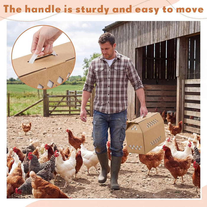 6 Pack Cardboard Chicken Carrier with Ventilation Handle, Kraft