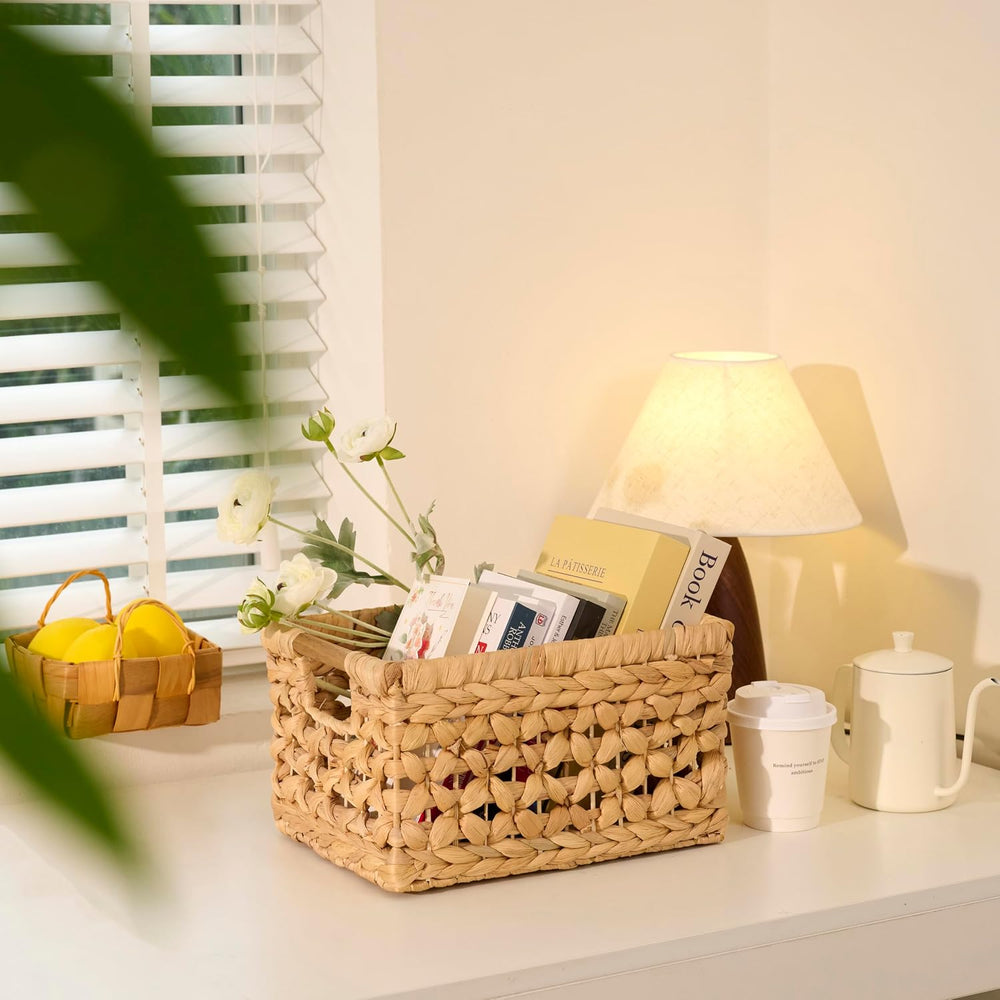 NAYA Set of 3M (11.6"x8,9"x6,9") Water Hyacinth Shelf Storage ...
