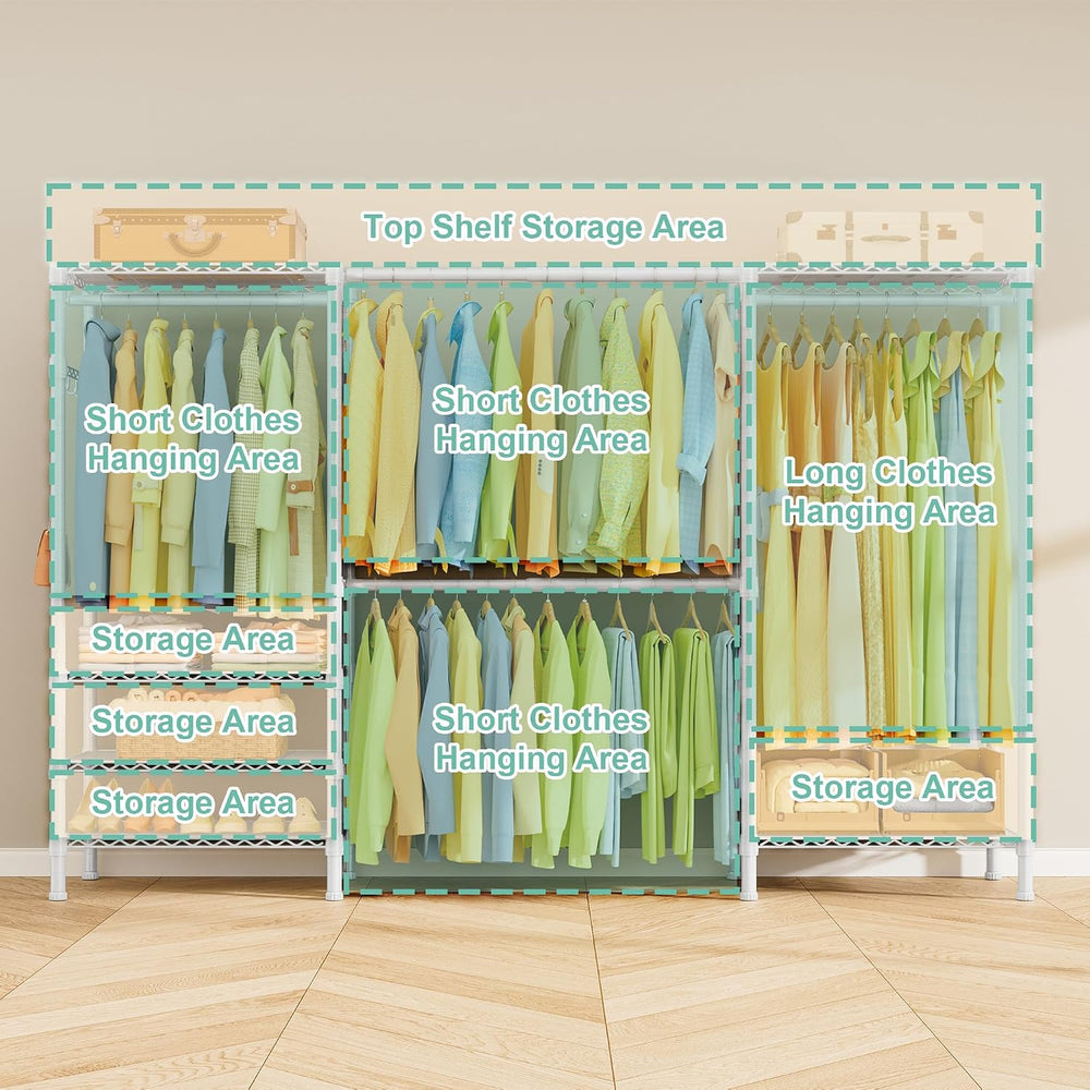 SEMHOR E06 Expandable Heavy Duty Clothes Rack for Reach-in Closet